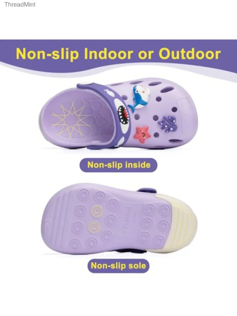 Kids Cartoon Clogs Sandals Water Shoes with Adjustable Strap EVA Non-Slip